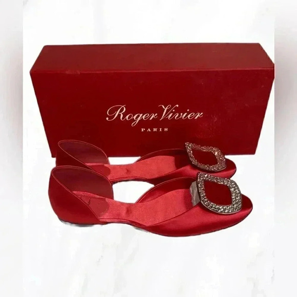 Authentic Roger Vivier statement pinksatin Dorsay flat pointed toe sandal 36 - Picture 7 of 7